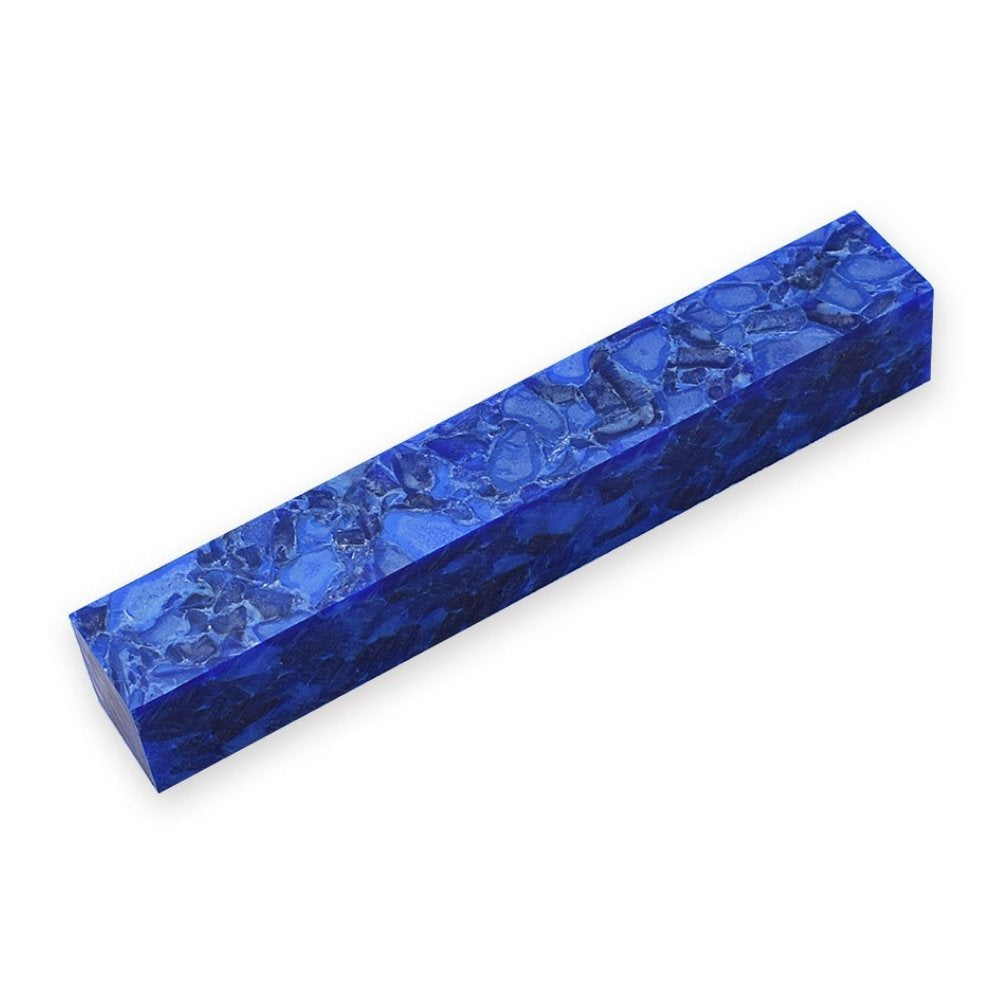 Pen blank - Acryl - 130x20x20 mm - Dunkelblau mit weißer Marmorierung - Pfeifenecke